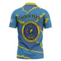 Personalized US Virgin Islands Zipper Polo Shirt Grunge Stylized