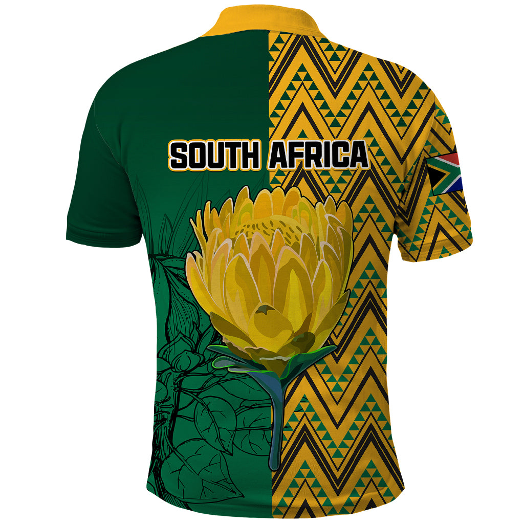 South Africa Polo Shirt Springbok and Proteas African Pattern - Wonder Print Shop