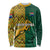 Personalised South Africa Long Sleeve Shirt Springbok and Proteas African Pattern LT01