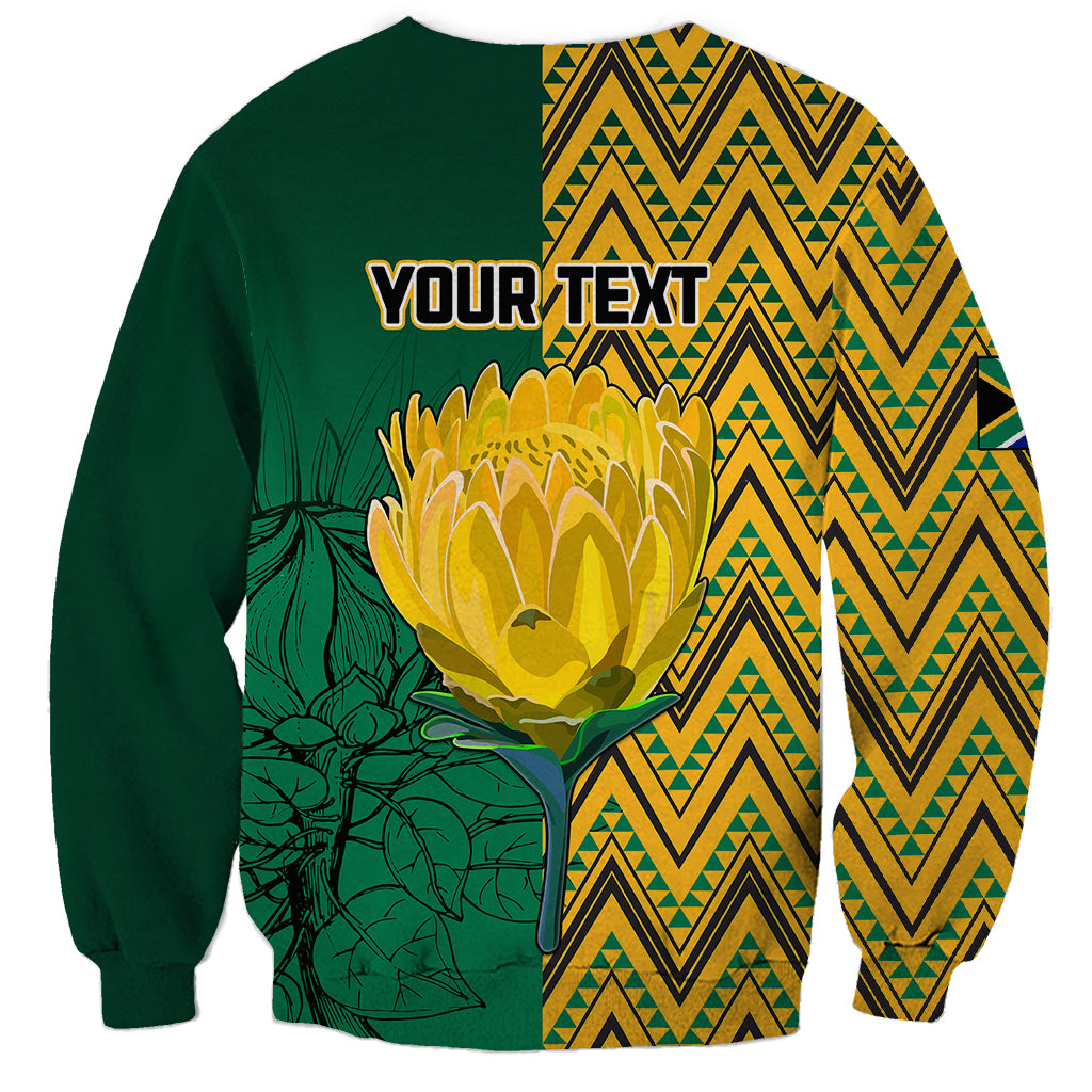 Personalised South Africa Sweatshirt Springbok and Proteas African Pattern - Wonder Print Shop