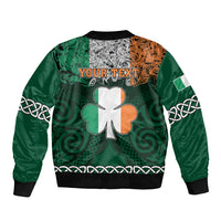 Personalised Ireland Bomber Jacket Irish Shamrock Mix Celtic Knotwork Pattern - Wonder Print Shop