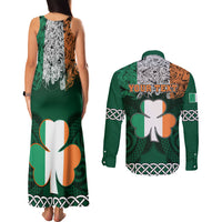 Green shamrock knotwork back tank maxi dress and button shirt set, YOUR TEXT