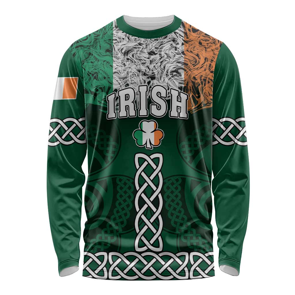 Personalised Ireland Long Sleeve Shirt Irish Shamrock Mix Celtic Knotwork Pattern LT01