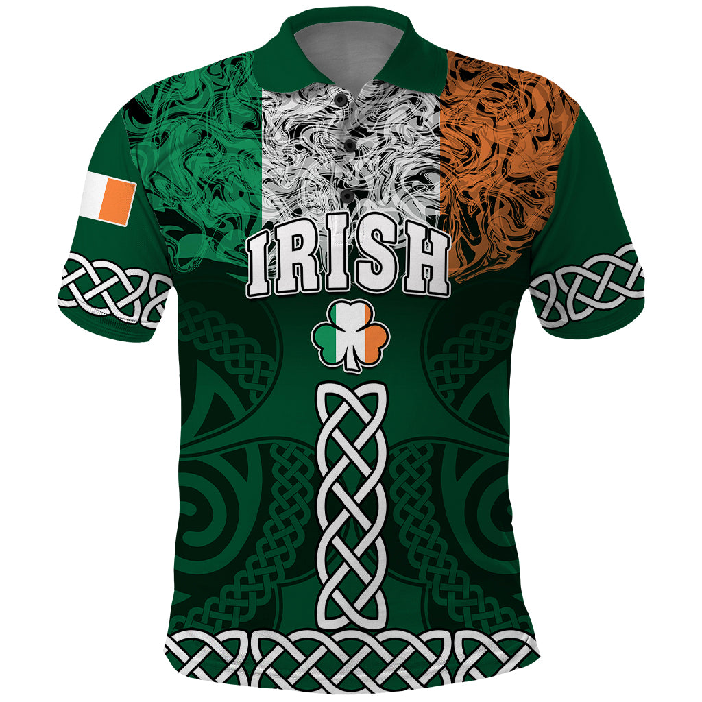 Personalised Ireland Polo Shirt Irish Shamrock Mix Celtic Knotwork Pattern - Wonder Print Shop