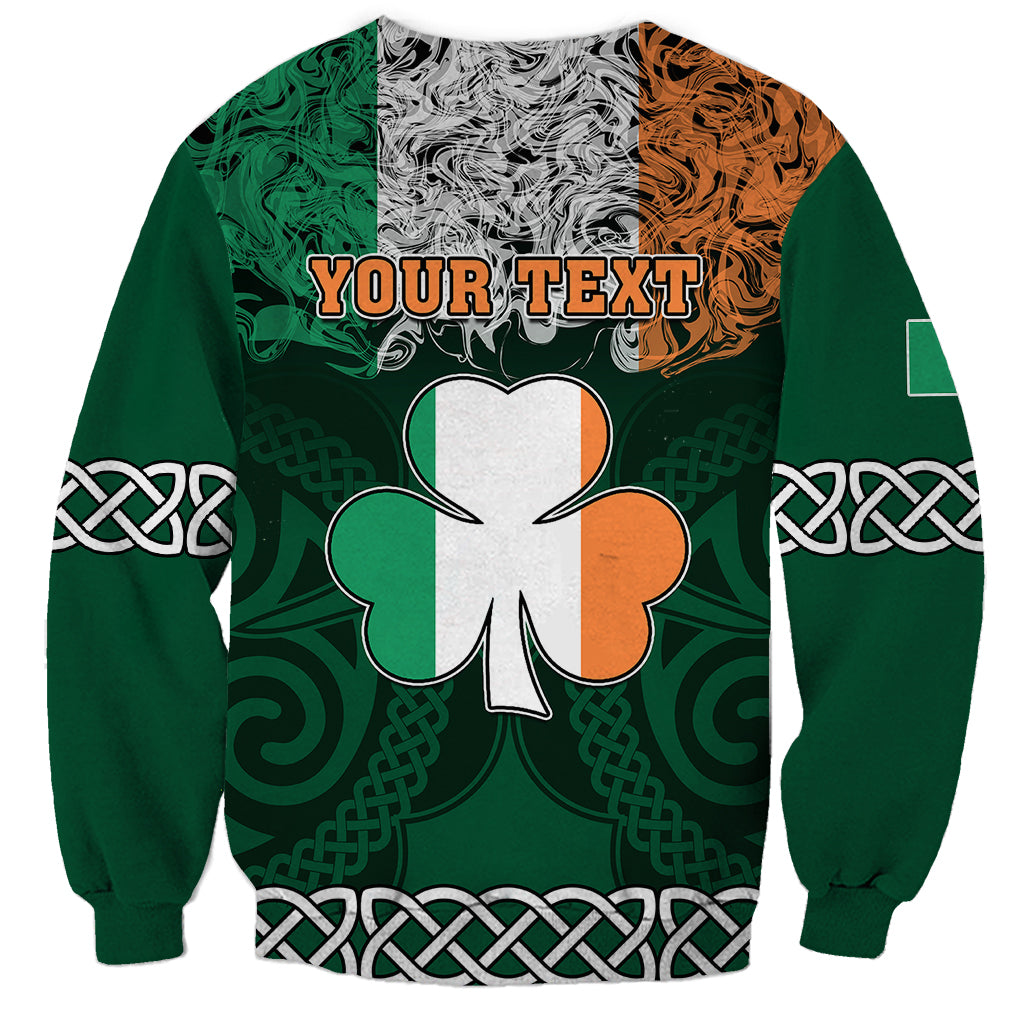 Personalised Ireland Sweatshirt Irish Shamrock Mix Celtic Knotwork Pattern - Wonder Print Shop
