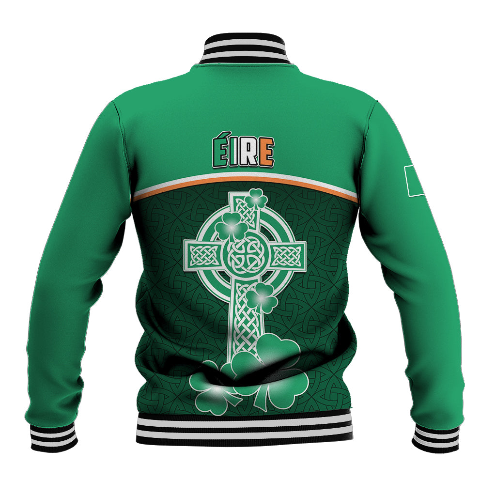 Ireland Baseball Jacket Irish Shamrock Harp Mix Celtic Pattern - Wonder Print Shop