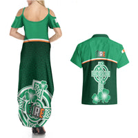 Ireland Couples Matching Summer Maxi Dress and Hawaiian Shirt Irish Shamrock Harp Mix Celtic Pattern - Wonder Print Shop
