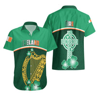 Ireland Hawaiian Shirt Irish Shamrock Harp Mix Celtic Pattern - Wonder Print Shop