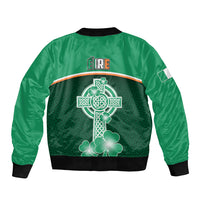 Ireland Sleeve Zip Bomber Jacket Irish Shamrock Harp Mix Celtic Pattern - Wonder Print Shop