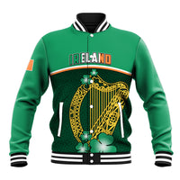 Personalised Ireland Baseball Jacket Irish Shamrock Harp Mix Celtic Pattern - Wonder Print Shop