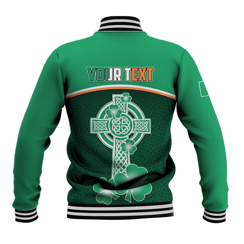 Personalised Ireland Baseball Jacket Irish Shamrock Harp Mix Celtic Pattern - Wonder Print Shop