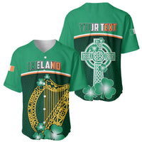 Personalised Ireland Baseball Jersey Irish Shamrock Harp Mix Celtic Pattern - Wonder Print Shop