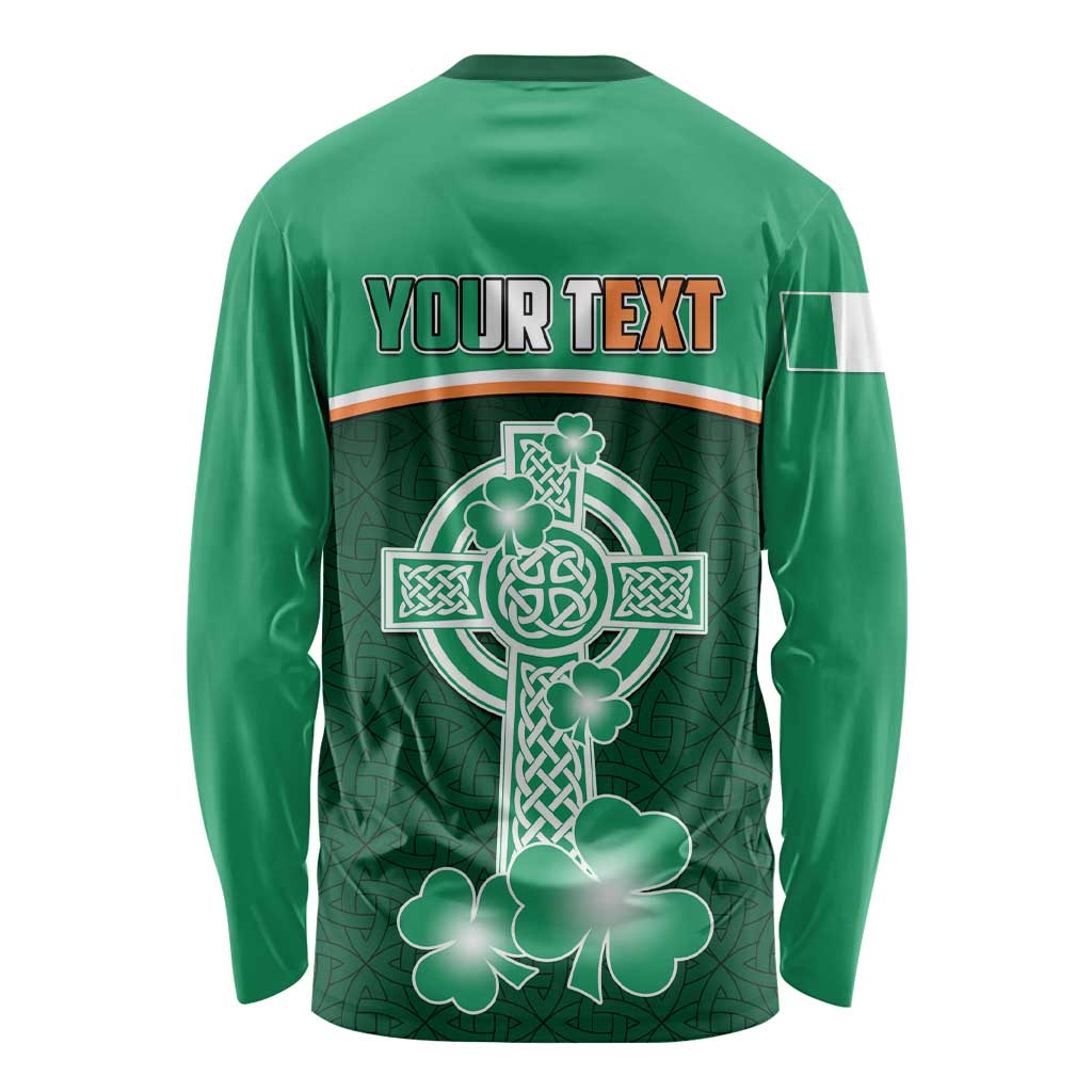 Personalised Ireland Long Sleeve Shirt Irish Shamrock Harp Mix Celtic Pattern LT01