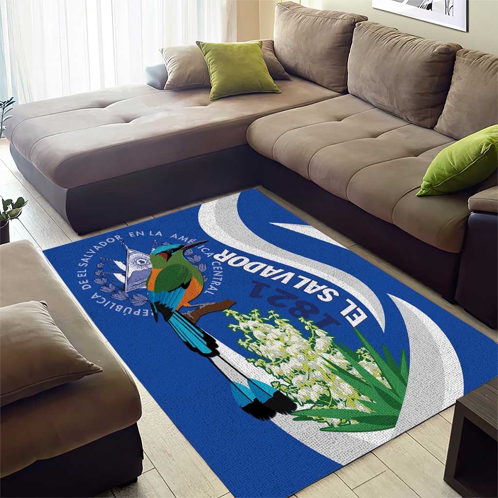 El Salvador Independence Day Area Rug Flor De Izote With Turquoise Browed Motmot - Wonder Print Shop