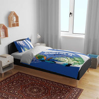 El Salvador Independence Day Bedding Set Flor De Izote With Turquoise Browed Motmot - Wonder Print Shop