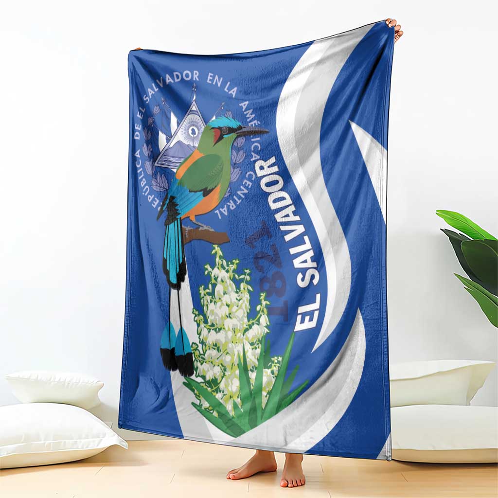 El Salvador Independence Day Blanket Flor De Izote With Turquoise Browed Motmot