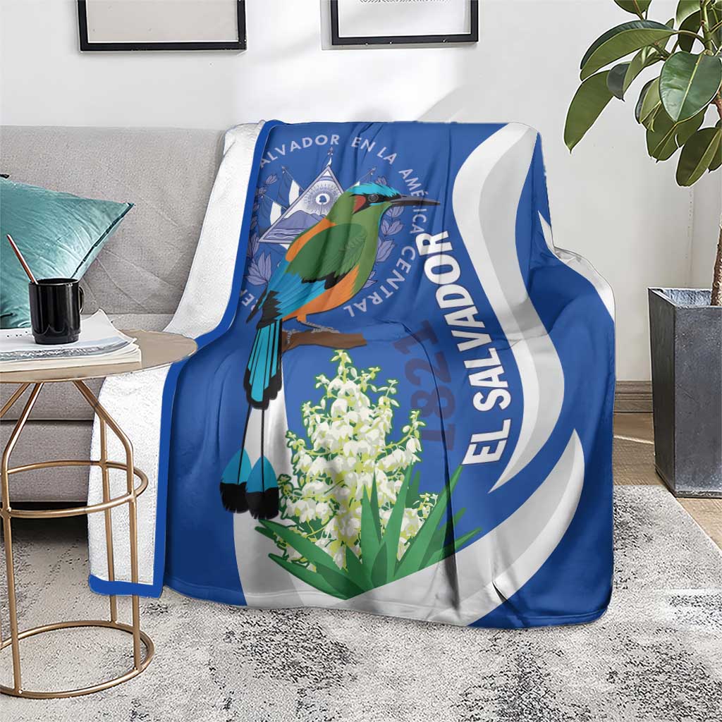 El Salvador Independence Day Blanket Flor De Izote With Turquoise Browed Motmot