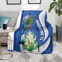 El Salvador Independence Day Blanket Flor De Izote With Turquoise Browed Motmot