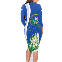El Salvador Independence Day Family Matching Long Sleeve Bodycon Dress and Hawaiian Shirt Flor De Izote With Turquoise Browed Motmot - Wonder Print Shop