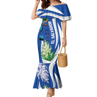 El Salvador Independence Day Family Matching Mermaid Dress and Hawaiian Shirt Flor De Izote With Turquoise Browed Motmot - Wonder Print Shop