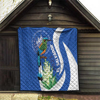 El Salvador Independence Day Quilt Flor De Izote With Turquoise Browed Motmot - Wonder Print Shop