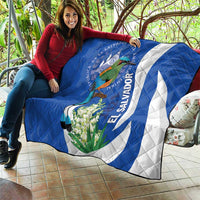 El Salvador Independence Day Quilt Flor De Izote With Turquoise Browed Motmot - Wonder Print Shop