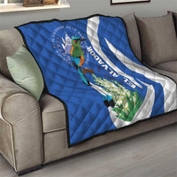 El Salvador Independence Day Quilt Flor De Izote With Turquoise Browed Motmot - Wonder Print Shop