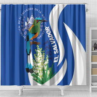 El Salvador Independence Day Shower Curtain Flor De Izote With Turquoise Browed Motmot