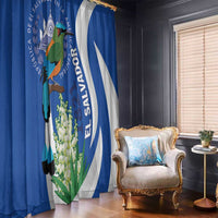 El Salvador Independence Day Window Curtain Flor De Izote With Turquoise Browed Motmot - Wonder Print Shop