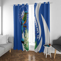 El Salvador Independence Day Window Curtain Flor De Izote With Turquoise Browed Motmot - Wonder Print Shop