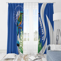 El Salvador Independence Day Window Curtain Flor De Izote With Turquoise Browed Motmot - Wonder Print Shop