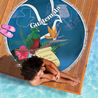 Guatemala Independence Day Beach Blanket Quetzal Tropical Flower - Wonder Print Shop