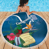 Guatemala Independence Day Beach Blanket Quetzal Tropical Flower - Wonder Print Shop