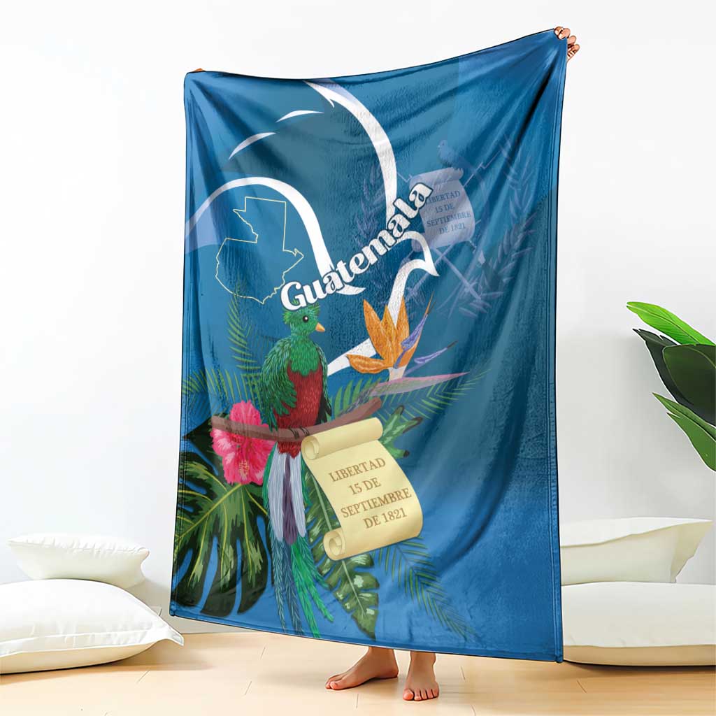 Guatemala Independence Day Blanket Quetzal Tropical Flower