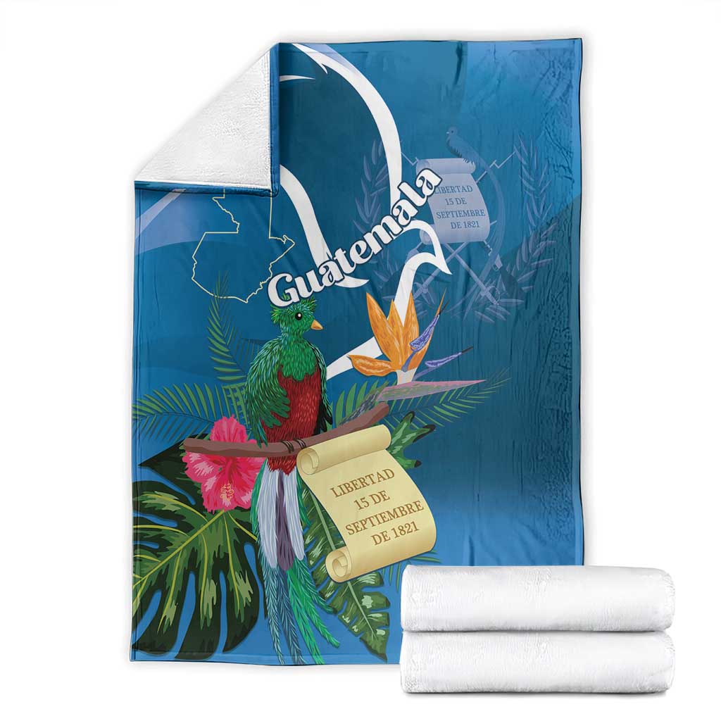 Guatemala Independence Day Blanket Quetzal Tropical Flower