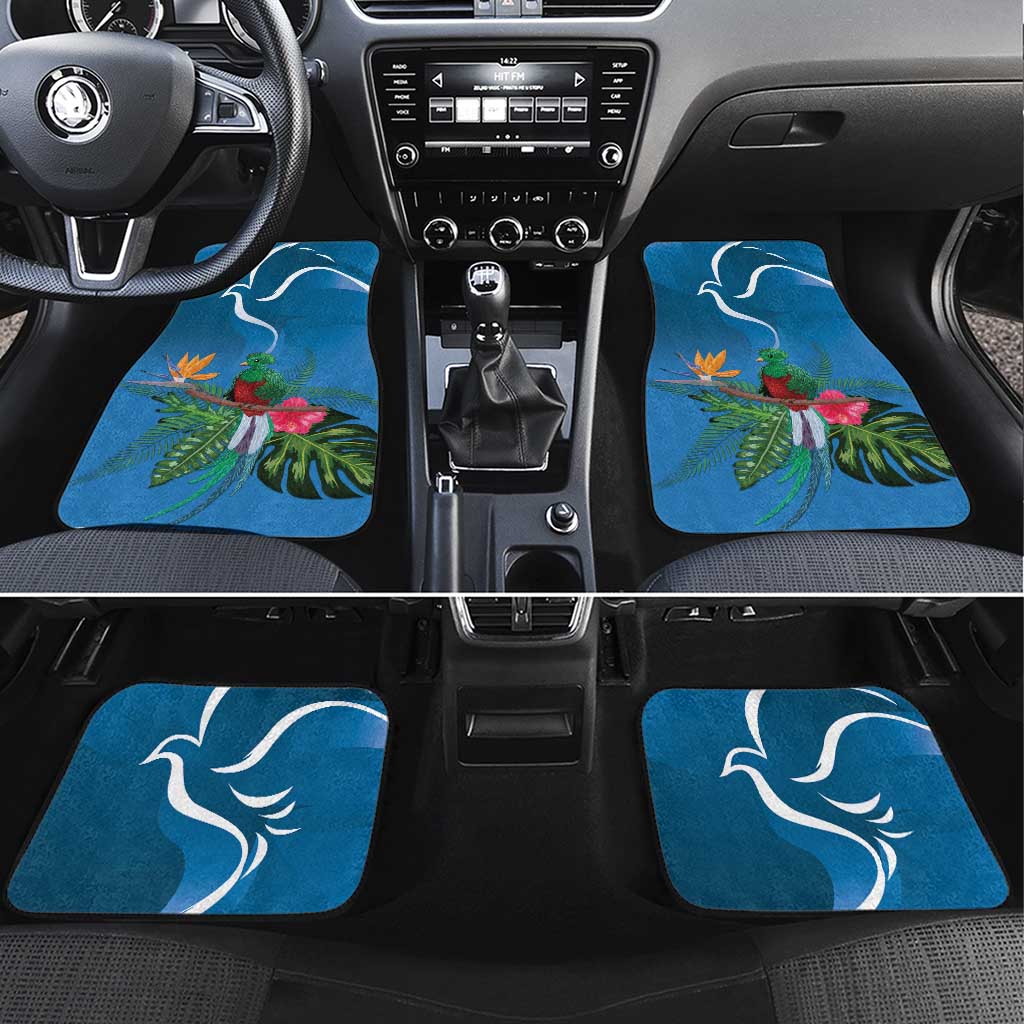 Guatemala Independence Day Car Mats Quetzal Tropical Flower - Wonder Print Shop