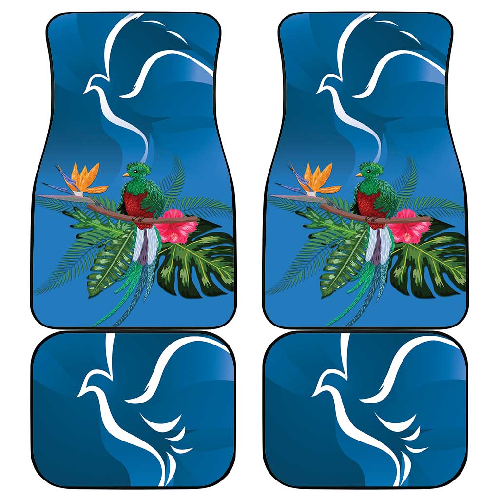 Guatemala Independence Day Car Mats Quetzal Tropical Flower - Wonder Print Shop
