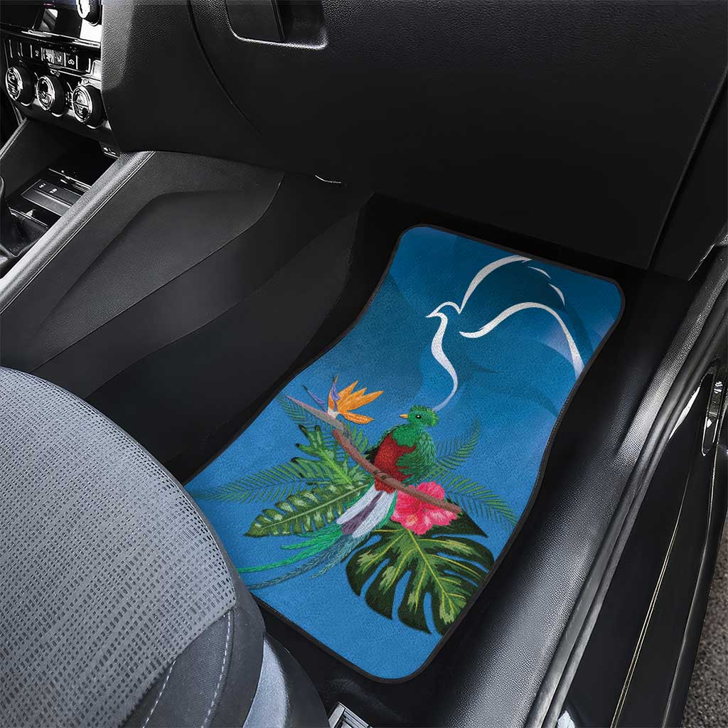 Guatemala Independence Day Car Mats Quetzal Tropical Flower - Wonder Print Shop