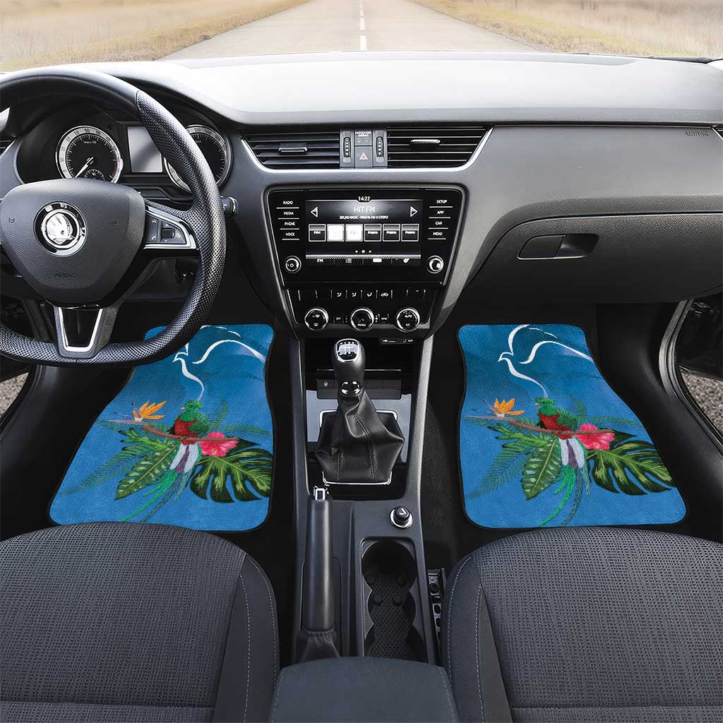 Guatemala Independence Day Car Mats Quetzal Tropical Flower - Wonder Print Shop