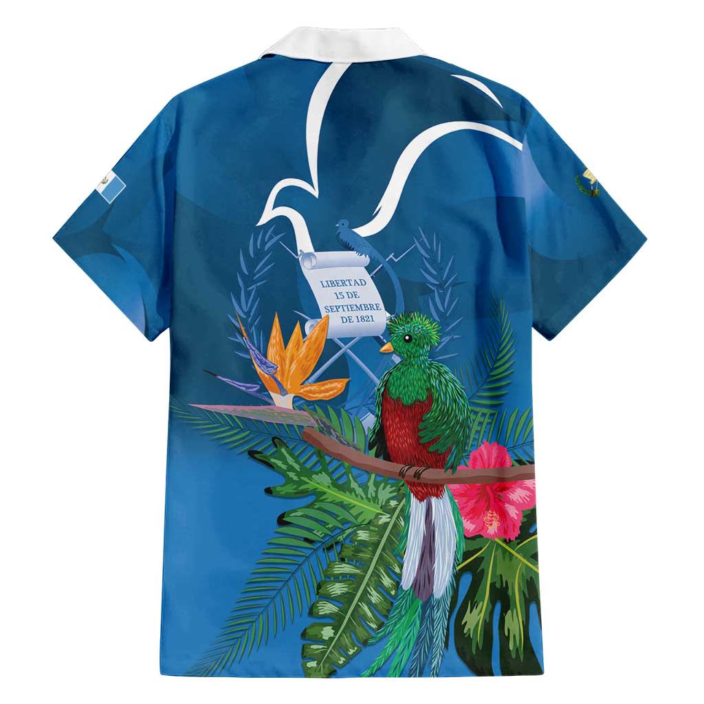 Guatemala Independence Day Family Matching Off Shoulder Maxi Dress and Hawaiian Shirt Quetzal Tropical Flower - Wonder Print Shop