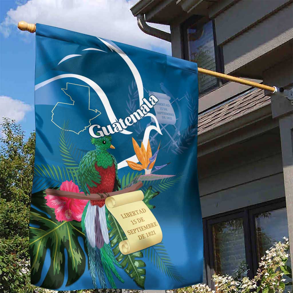 Guatemala Independence Day Garden Flag Quetzal Tropical Flower - Wonder Print Shop