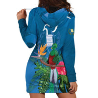 Guatemala Independence Day Hoodie Dress Quetzal Tropical Flower - Wonder Print Shop