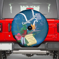 Guatemala Independence Day Spare Tire Cover Quetzal Tropical Flower - Wonder Print Shop