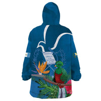 Guatemala Independence Day Wearable Blanket Hoodie Quetzal Tropical Flower - Wonder Print Shop