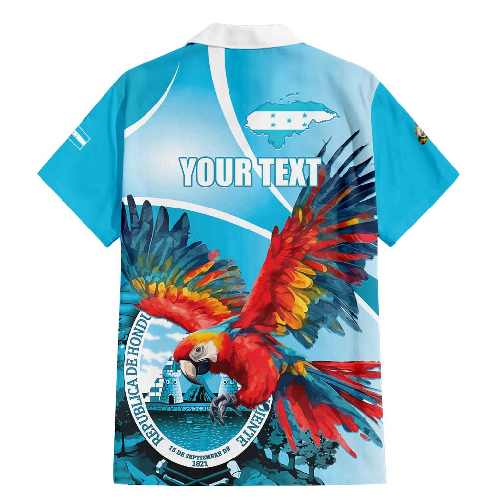 Honduras Independence Day Family Matching Mermaid Dress and Hawaiian Shirt Scarlet Macaw Sky Blue - Wonder Print Shop