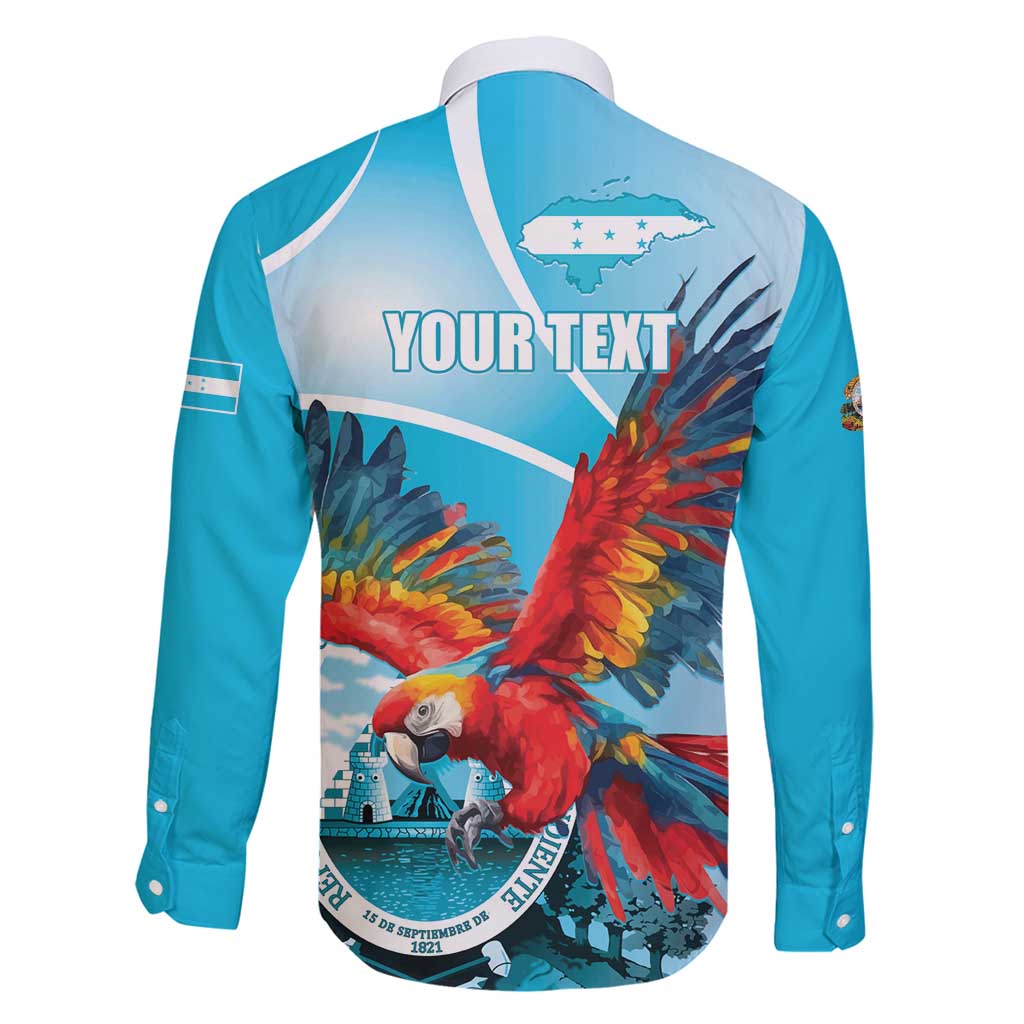 Honduras Independence Day Family Matching Summer Maxi Dress and Hawaiian Shirt Scarlet Macaw Sky Blue - Wonder Print Shop