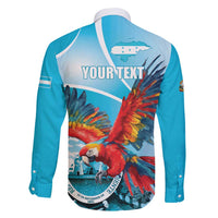 Honduras Independence Day Family Matching Summer Maxi Dress and Hawaiian Shirt Scarlet Macaw Sky Blue - Wonder Print Shop