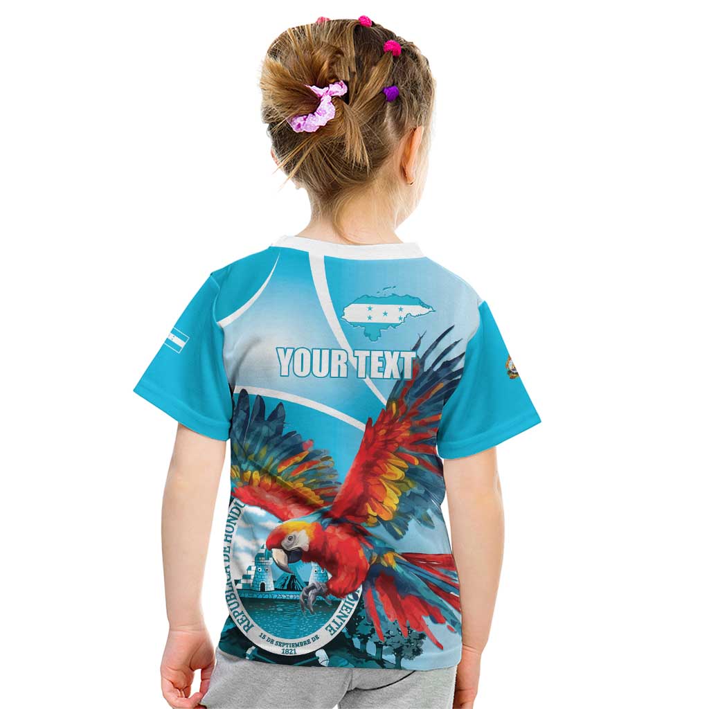 Honduras Independence Day Kid T Shirt Scarlet Macaw Sky Blue - Wonder Print Shop