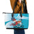 Honduras Independence Day Leather Tote Bag Scarlet Macaw Sky Blue - Wonder Print Shop