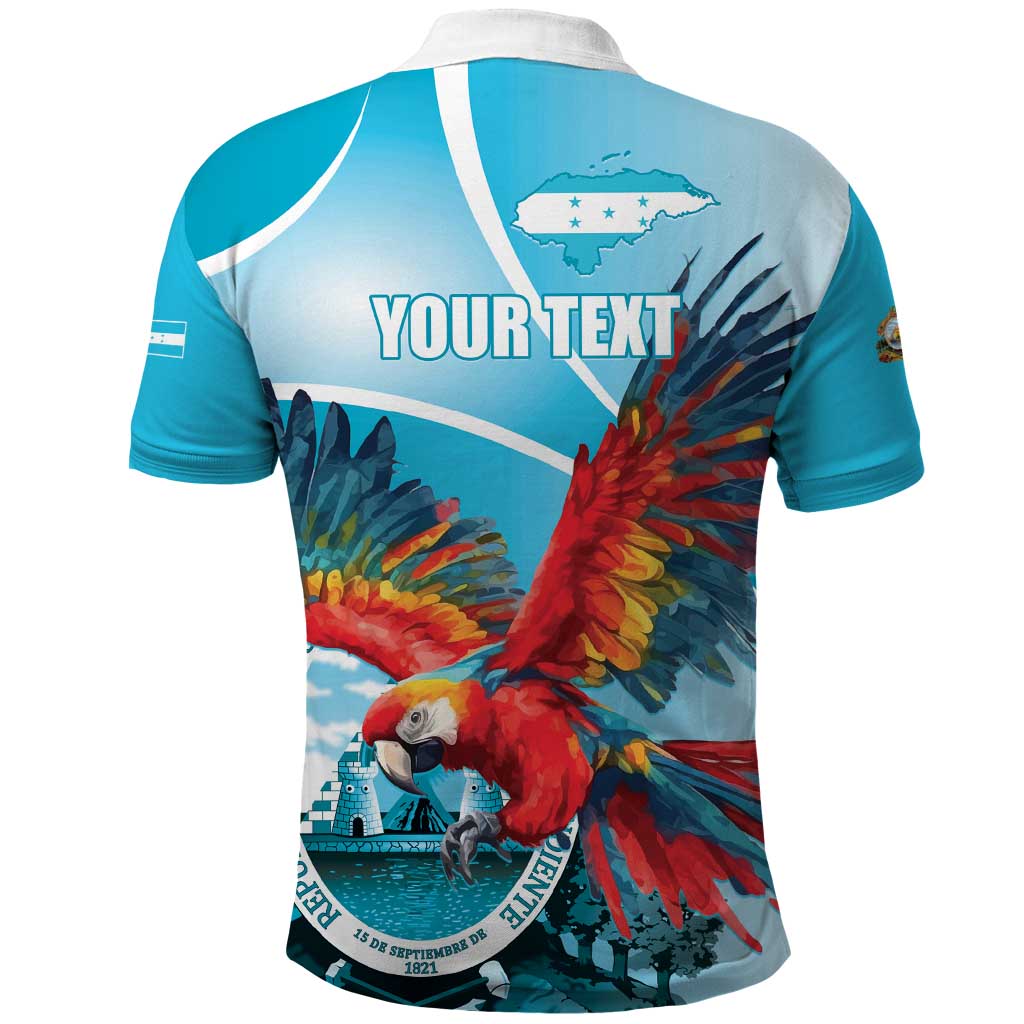 Honduras Independence Day Polo Shirt Scarlet Macaw Sky Blue - Wonder Print Shop